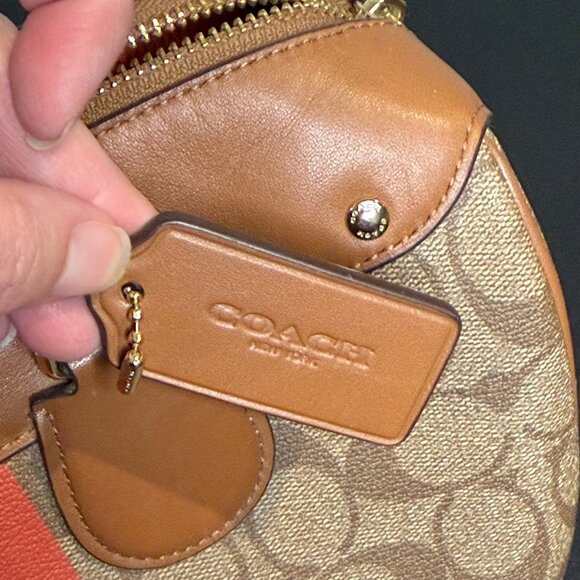 Coach Varsity Stripe Mini Bennett Satchel Purse Signature Canvas F38269 EUC - Picture 8 of 11